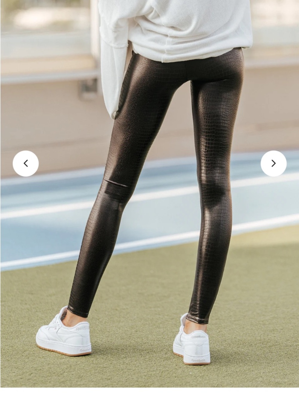 SPANX Brown Croc-Textured High-Rise Leggings